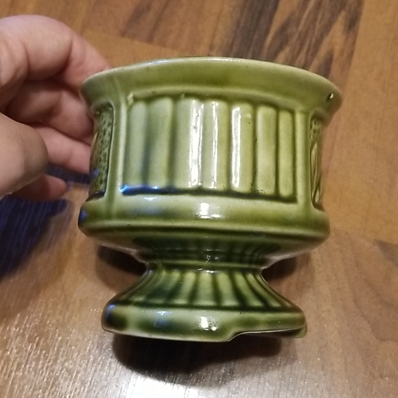 Mid-Century Green Glazed Ceramic Succulent Planter - Picture 4 of 7